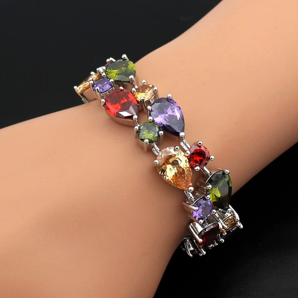 Classic Ladies Bracelet Garnet White Topaz Amethyst Citrine Peridot Pink Topza 7