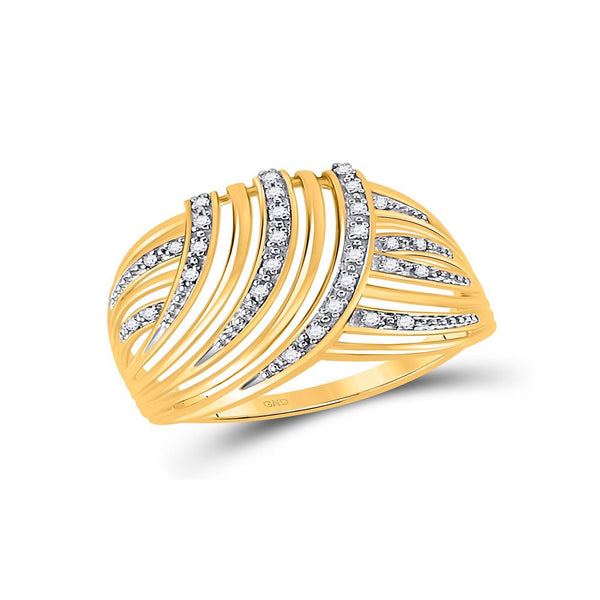 Solid 10K Yellow Gold round Diamond Engagement Wedding Anniversary Ring Band 1/1