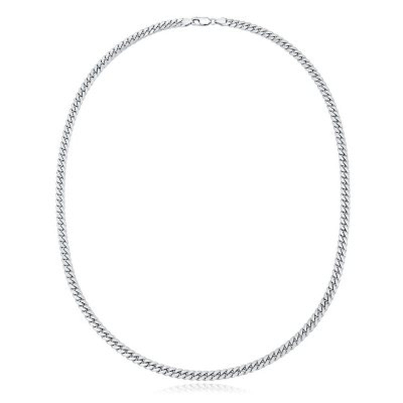 Italian Sterling Silver 5Mm Solid Cuban Chain, 22"