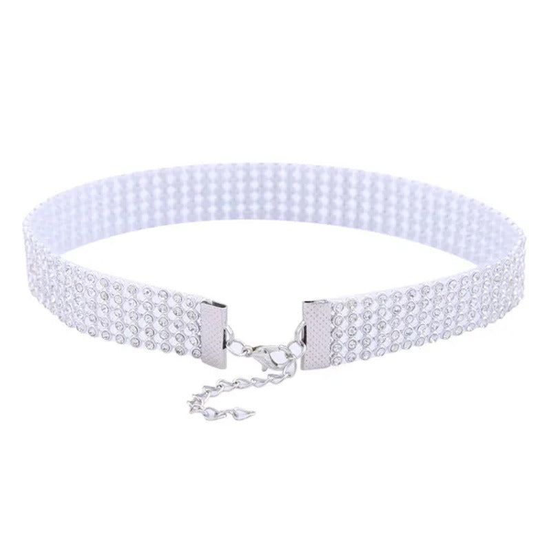 1Pc Women Rhinestones All-Match Choker Necklace Fashion Trendy Jewelry Full Chok