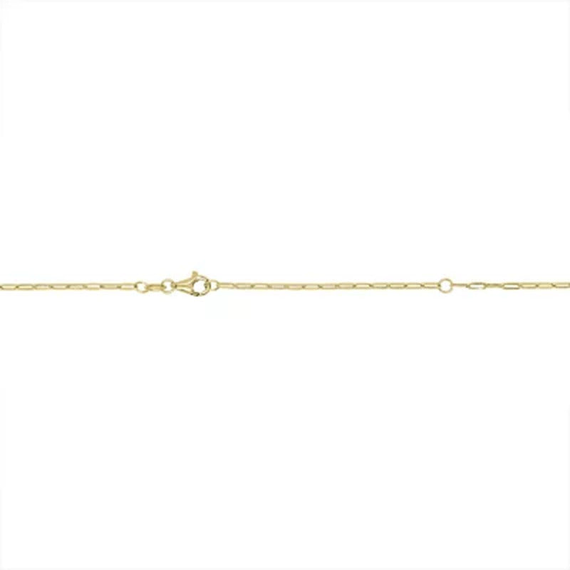 14K Yellow Gold Initial Pendant on Paperclip Chain, 16-18 In.