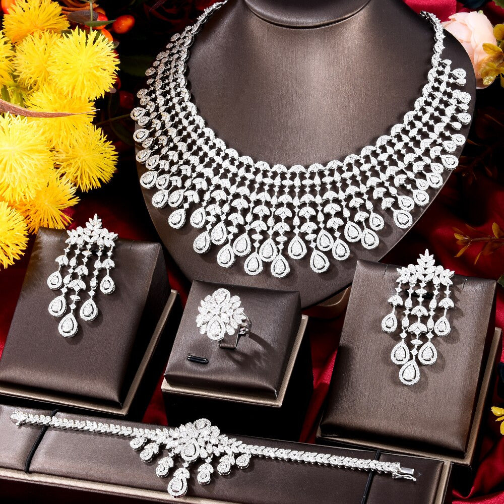 Famous Brand UAE Luxury Saudi Arabic Jewelry Set for Women Wedding Party