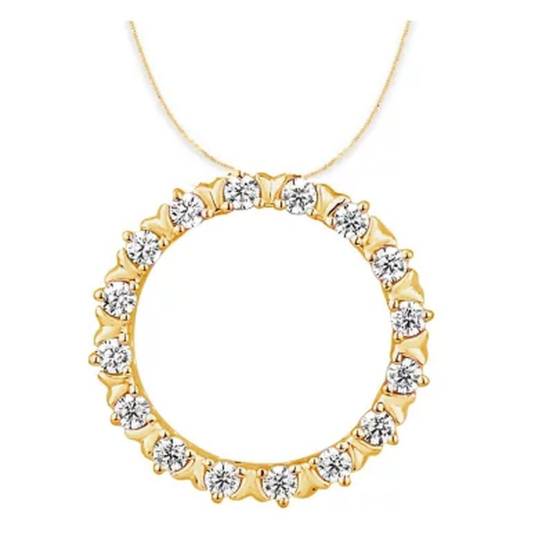 0.23 CT. T.W. Diamond Circle Necklace in 14K Yellow Gold