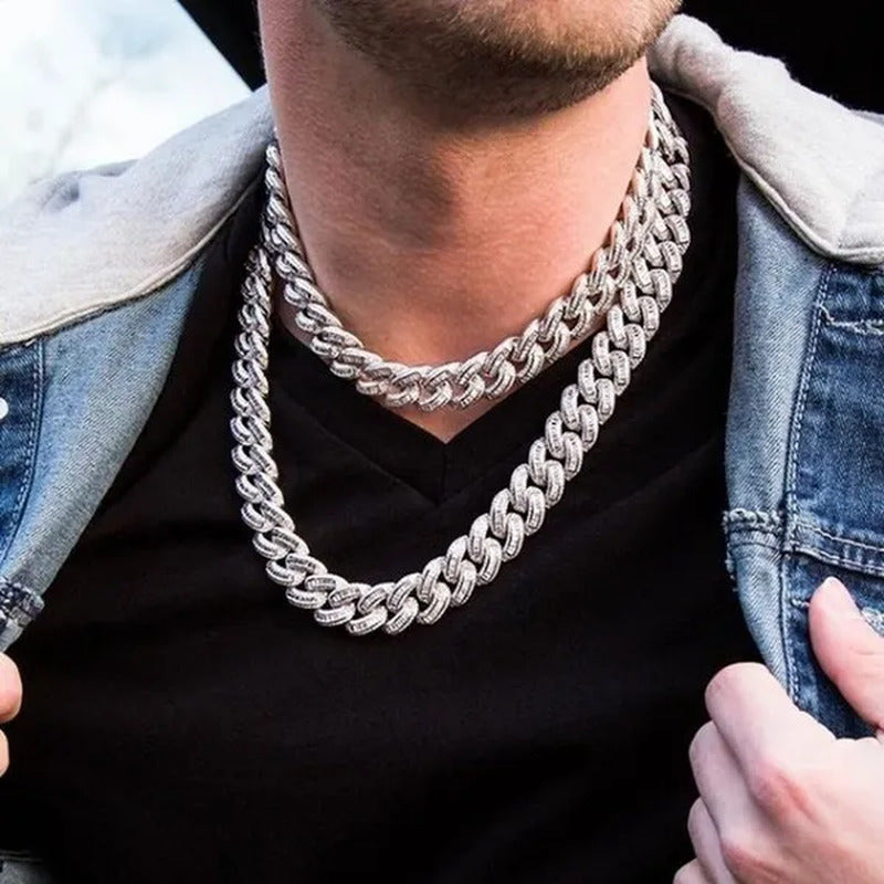 2019 Men'S Hip Hop Iced Out Bling Diamond Necklace or Bracelet 24K Gold Fashion