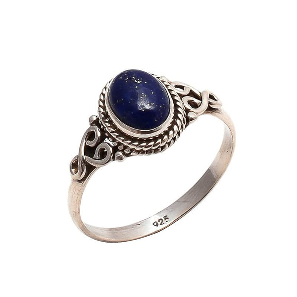 Lapis Lazuli Ring 925 Sterling Silver Statement Ring for Women - Size 9 - Stone