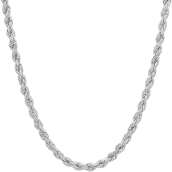 925 Sterling Silver 4.5Mm Solid Italian Rope Diamond Cut Twist Link Chain Neckla