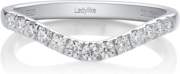 Moissanite Wedding Band 0.39Ct D Color VVS1 Lab Created Diamond Half Eternity Cu