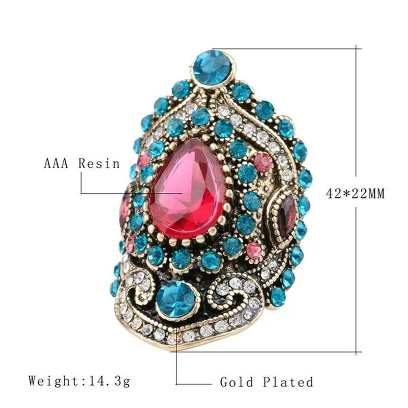 1Pcs Bohemia Unique Diamond Crystal Ruby Jewelry Craving Nightclub Gemstone Lady