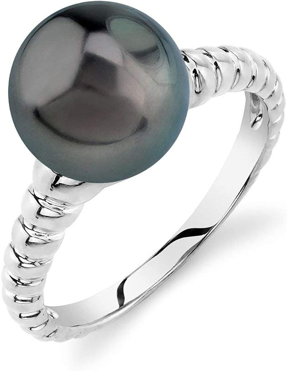 Pearl Ring with Tahitian South Sea Cultured Pearl and 14K Gold Terrie Pearl Ring