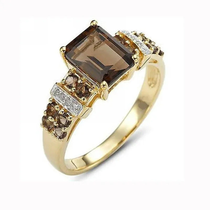 Women'S Men Brown Sapphire 18K Yellow Gold Plated Ring Jewelry Size 6-10 (Choice