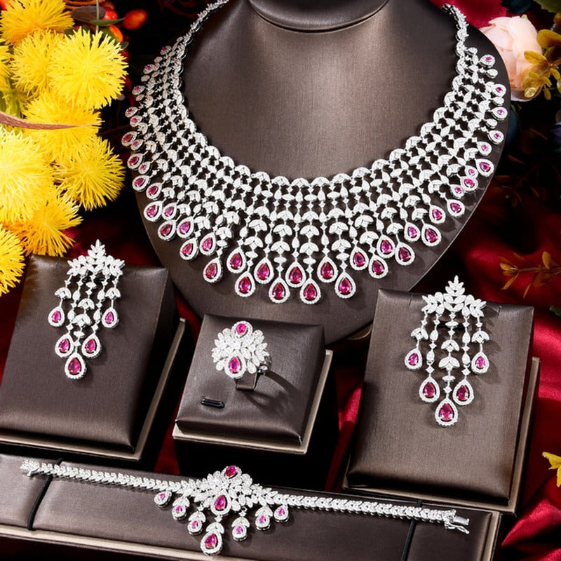 Famous Brand UAE Luxury Saudi Arabic Jewelry Set for Women Wedding Party