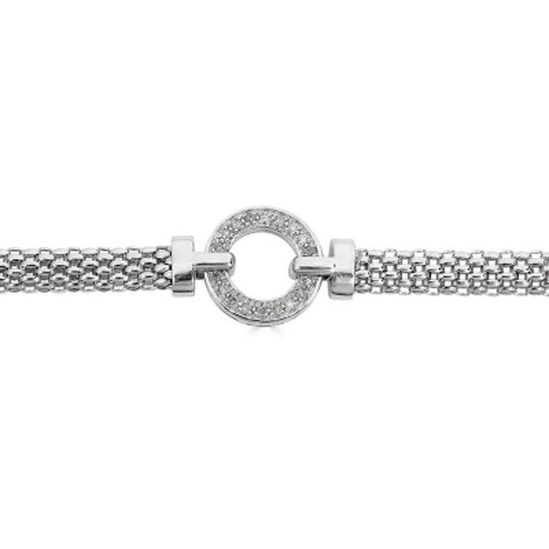 0.12 CT. T.W. Diamond Circle Bracelet in Italian Sterling Silver