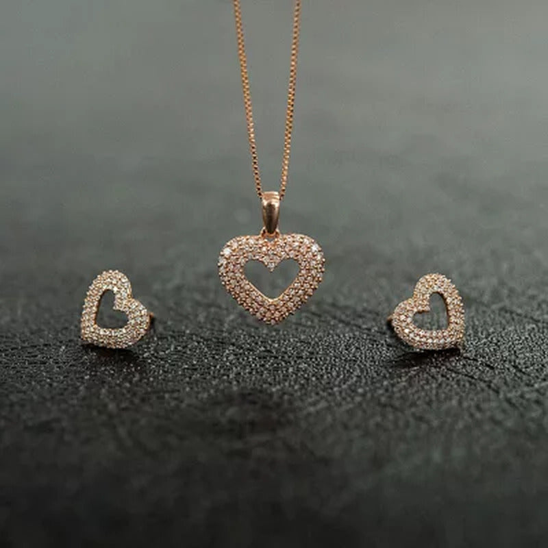 0.25 CT. T.W. Heart Pendant in 14K Rose Gold