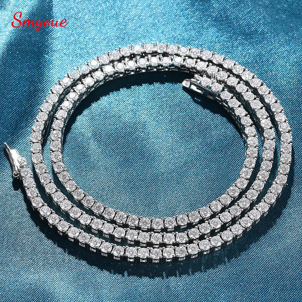 3/3.5/4/5Mm 100% All Moissanite Necklace for Women Men Sparkling Lab Diamond