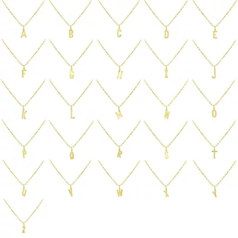 14K Yellow Gold Initial Pendant on Paperclip Chain, 16-18 In.