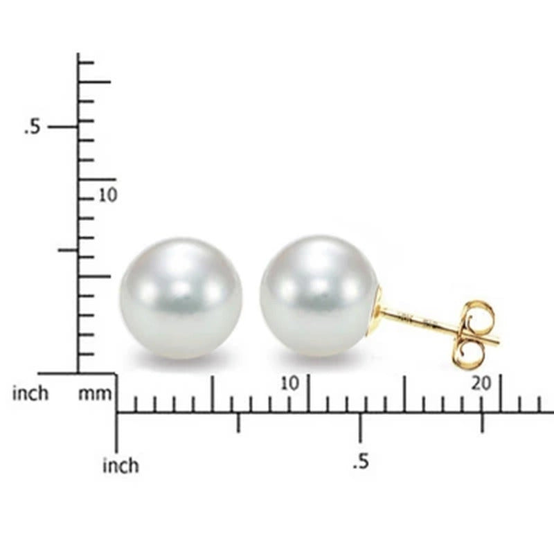 Akoya Pearl Stud Earrings in 18K Yellow Gold