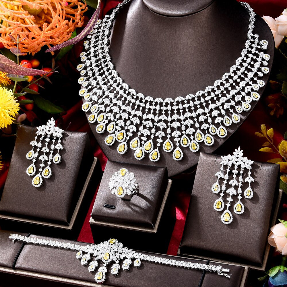 Famous Brand UAE Luxury Saudi Arabic Jewelry Set for Women Wedding Party