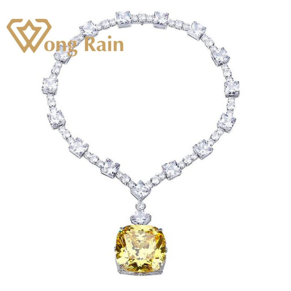 100% 925 Sterling Silver Created Moissanite Citrine Gemstone Wedding Cocktail