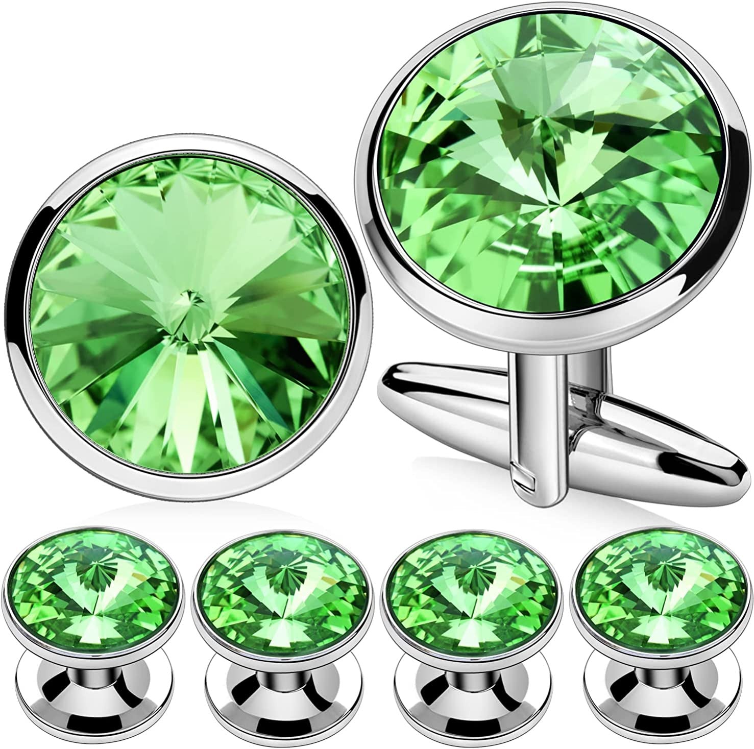 Cufflinks for Men with 4/6 Pcs Shirt Studs Set, Gift Box Packed, Mens Jewelry or