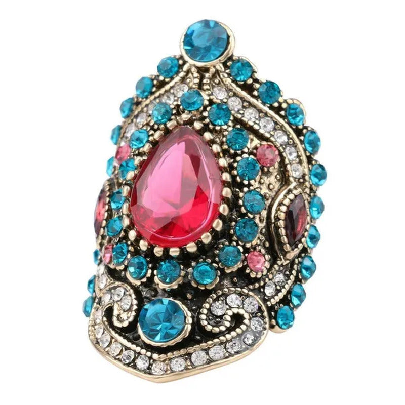 1Pcs Bohemia Unique Diamond Crystal Ruby Jewelry Craving Nightclub Gemstone Lady