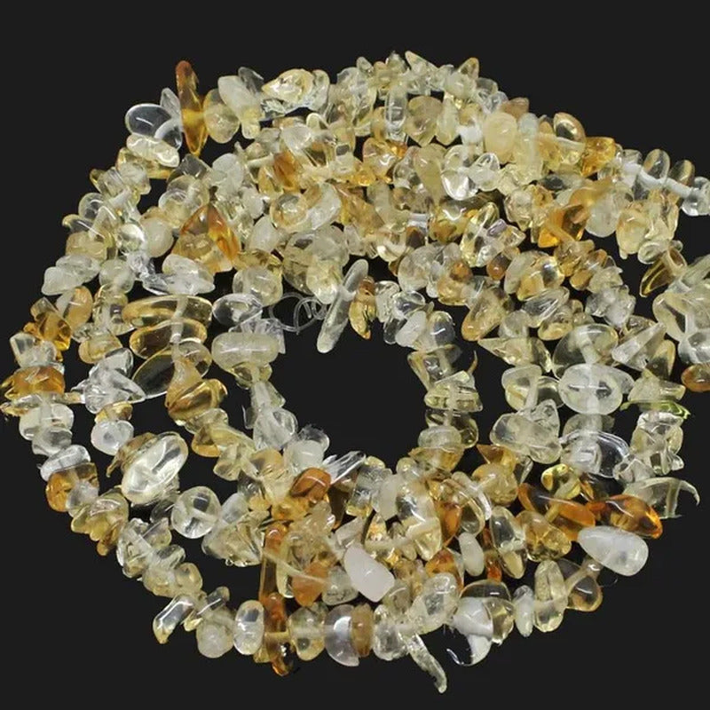 1Pcs Natural Gemstone Citrine Quartz Chip Beads 5Mm-8Mm for Creatively Jewelry M