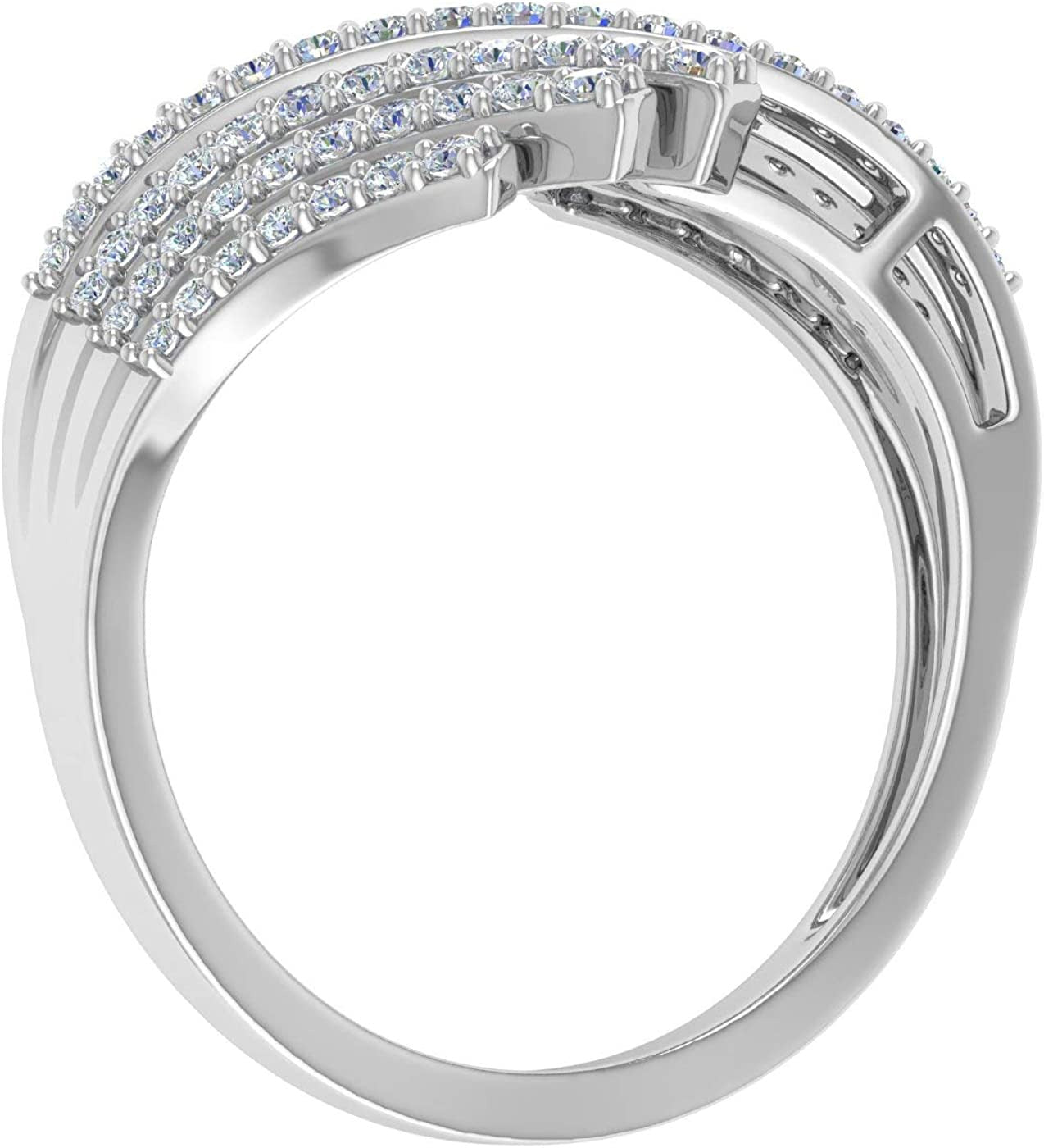 1/2 Carat Bypass Statement Diamond Ring in 10K Gold (I1-I2 Clarity)