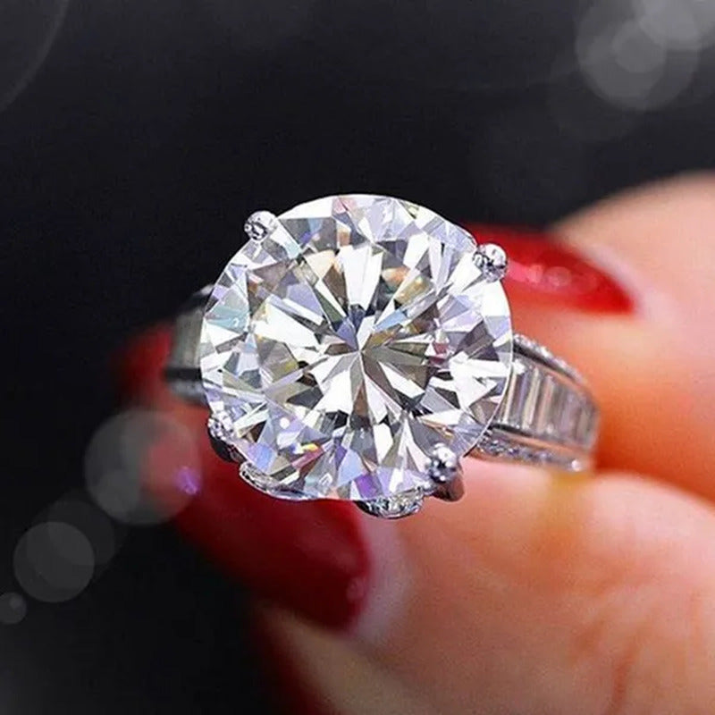 Luxury Fashion Moissanite Jewelry for Women White Gold Ring Delicate 925 Sterlin