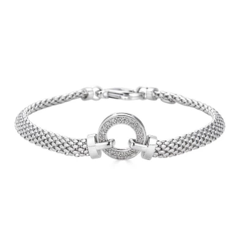 0.12 CT. T.W. Diamond Circle Bracelet in Italian Sterling Silver