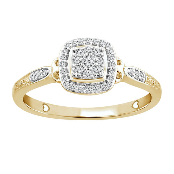 Color of Love 1/6 Cttw Diamond Promise Ring in 10KT Yellow Gold (I3)