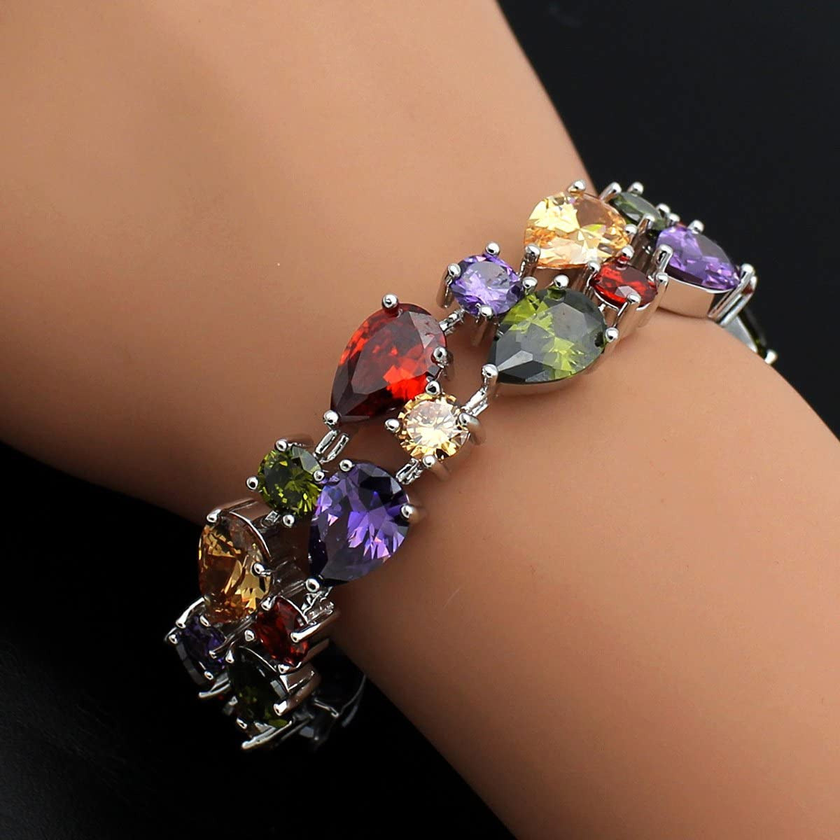 Classic Ladies Bracelet Garnet White Topaz Amethyst Citrine Peridot Pink Topza 7