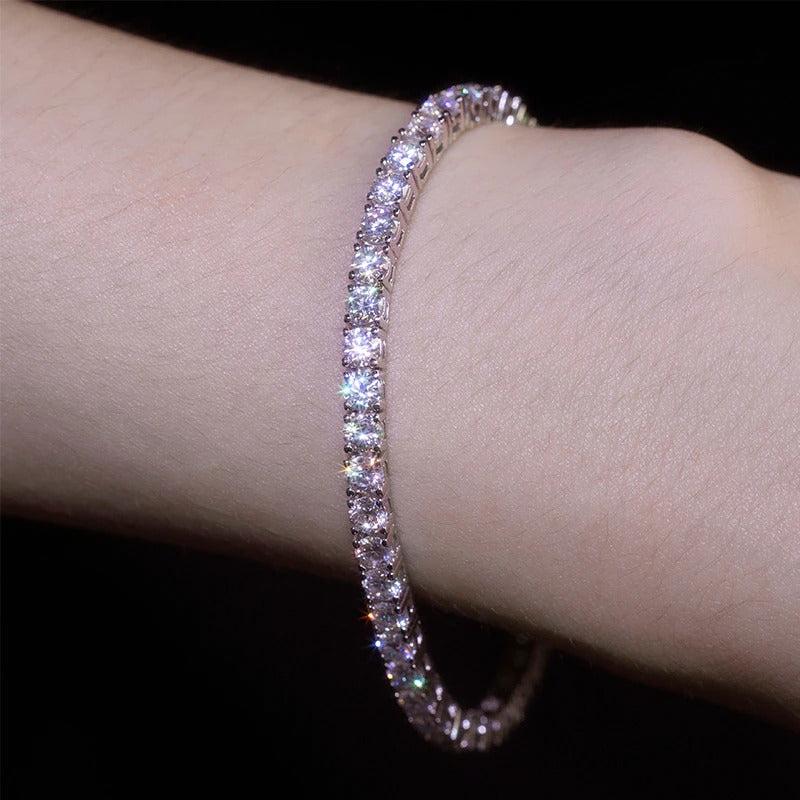 3/3.5/4/5Mm Real Moissanite Bracelet Sparkling S925 Sterling Silver Luxury