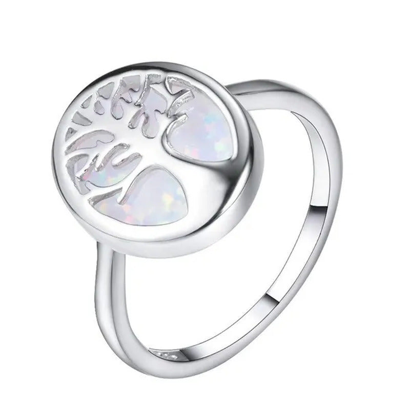 Classic Fashion Women'S Life Tree Color Zircon Creative Ring Jewelry Party Birth