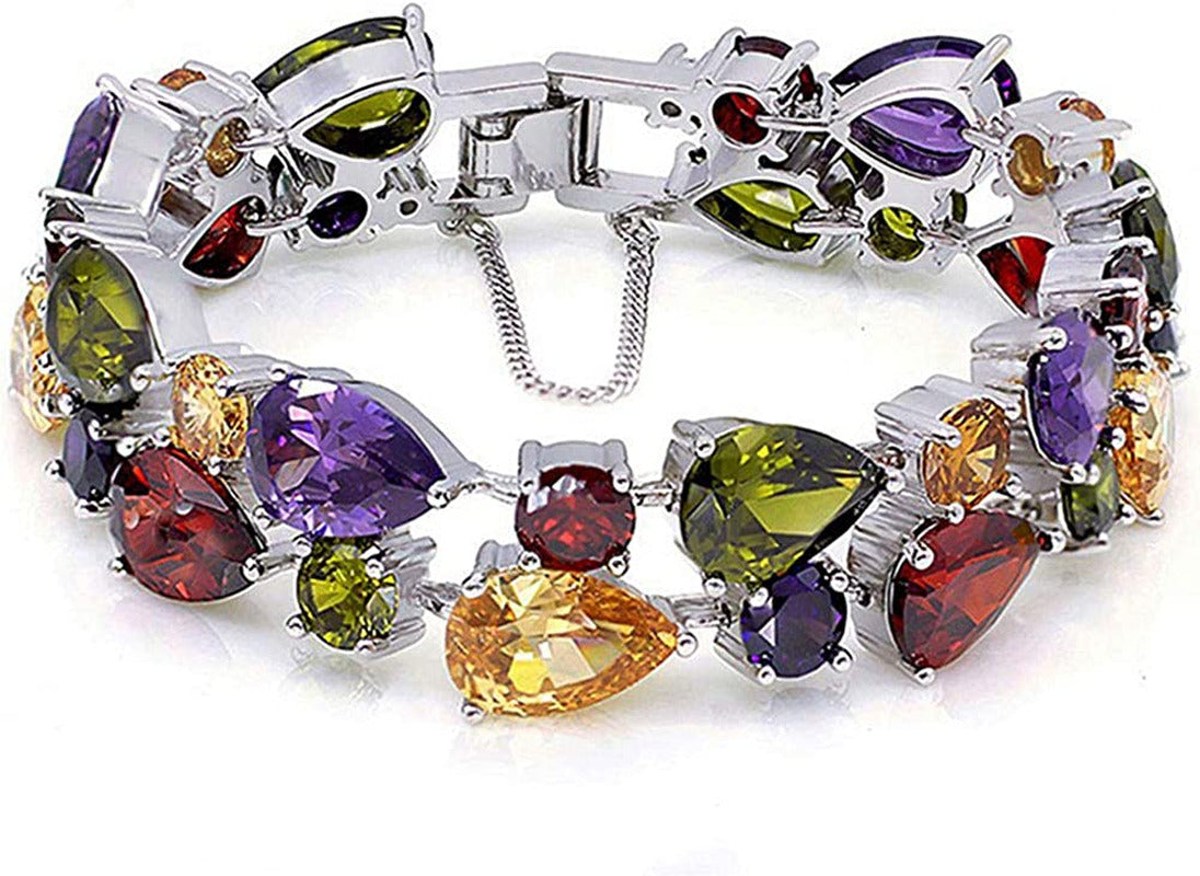 Classic Ladies Bracelet Garnet White Topaz Amethyst Citrine Peridot Pink Topza 7