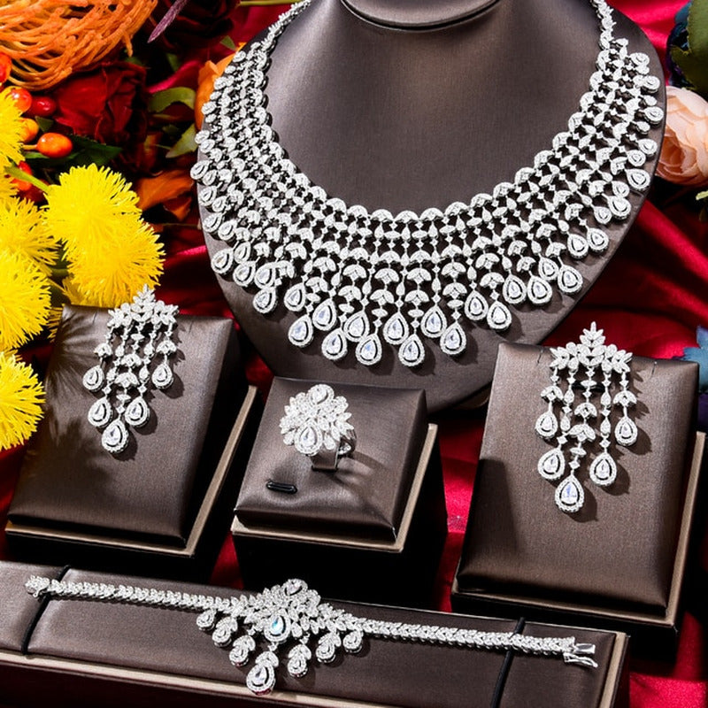 Famous Brand UAE Luxury Saudi Arabic Jewelry Set for Women Wedding Party