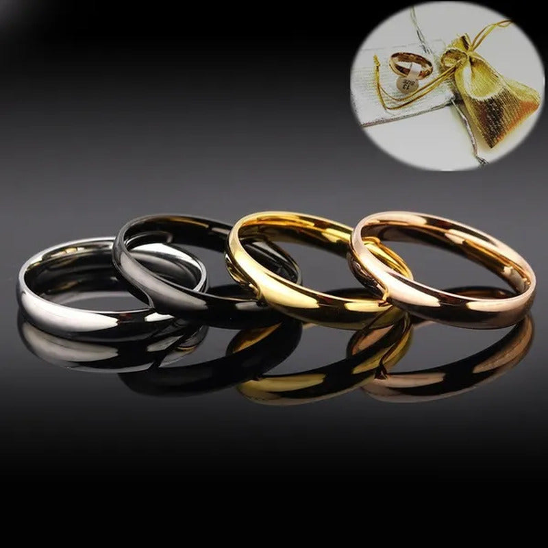 4MM the New Titanium Steel Cambered Surface Ring Stainless Steel Glaze Ring Sphe