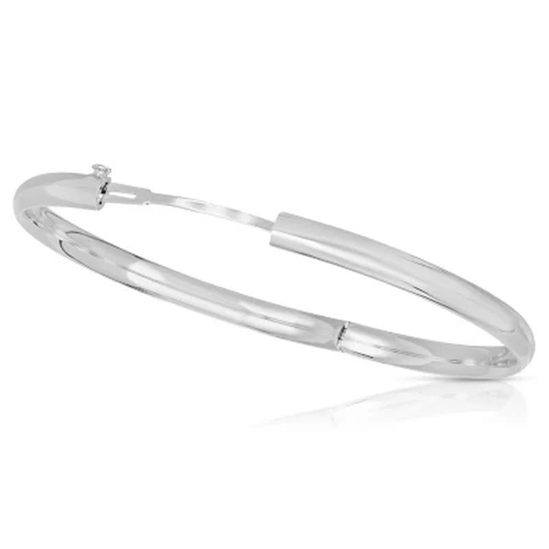 5Mm High Polished Hollow Bangle Bracelet in 14K Gold