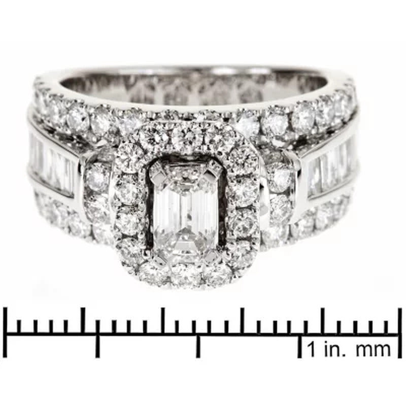 2.95 CT. T.W. Emerald-Cut Diamond Engagement Ring in 14K White Gold (I, SI2)