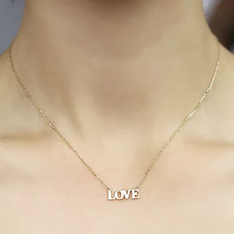 14K Yellow Gold "Love" Necklace