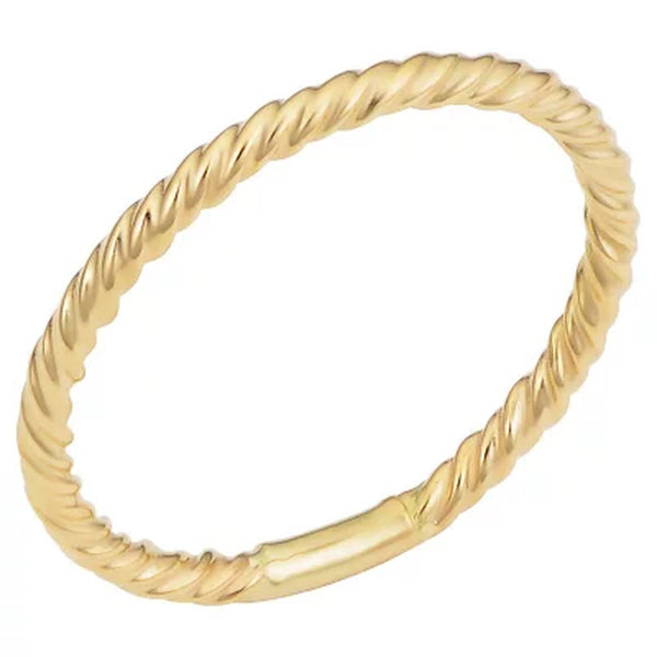 14K Yellow Gold Ribbed Ring