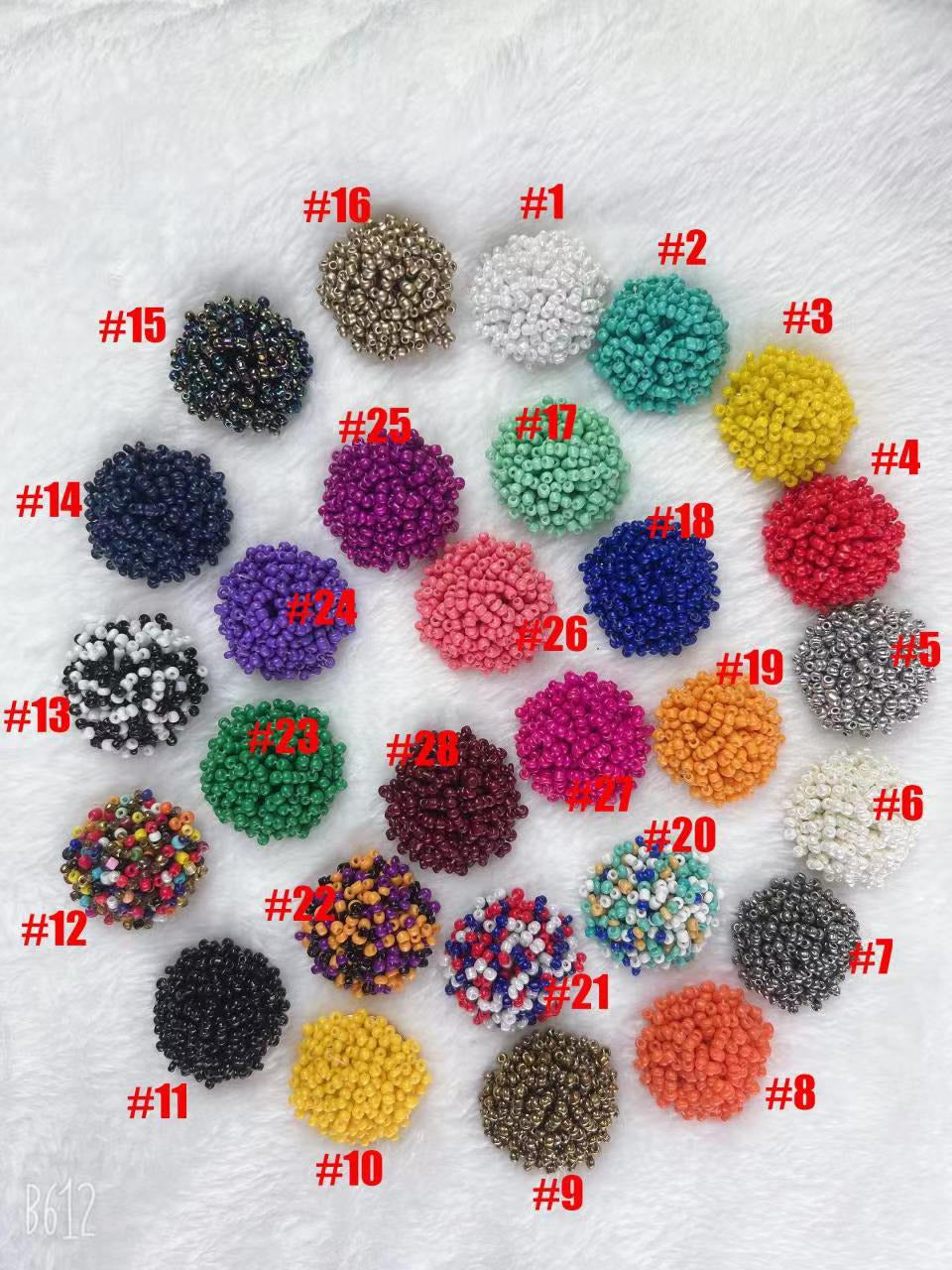 18Mm Bohemia Seed Beads Stud Earrings for Women Handmade Multicolor Beaded