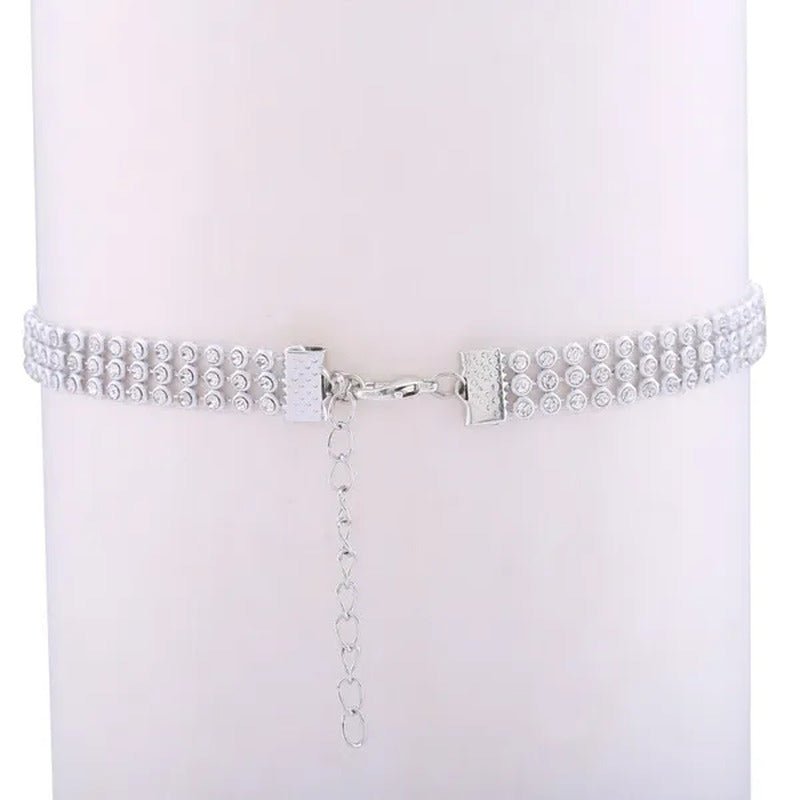 1Pc Women Rhinestones All-Match Choker Necklace Fashion Trendy Jewelry Full Chok