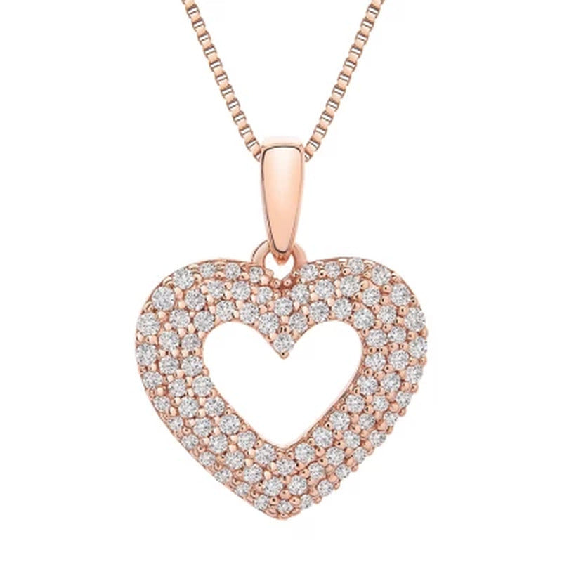 0.25 CT. T.W. Heart Pendant in 14K Rose Gold