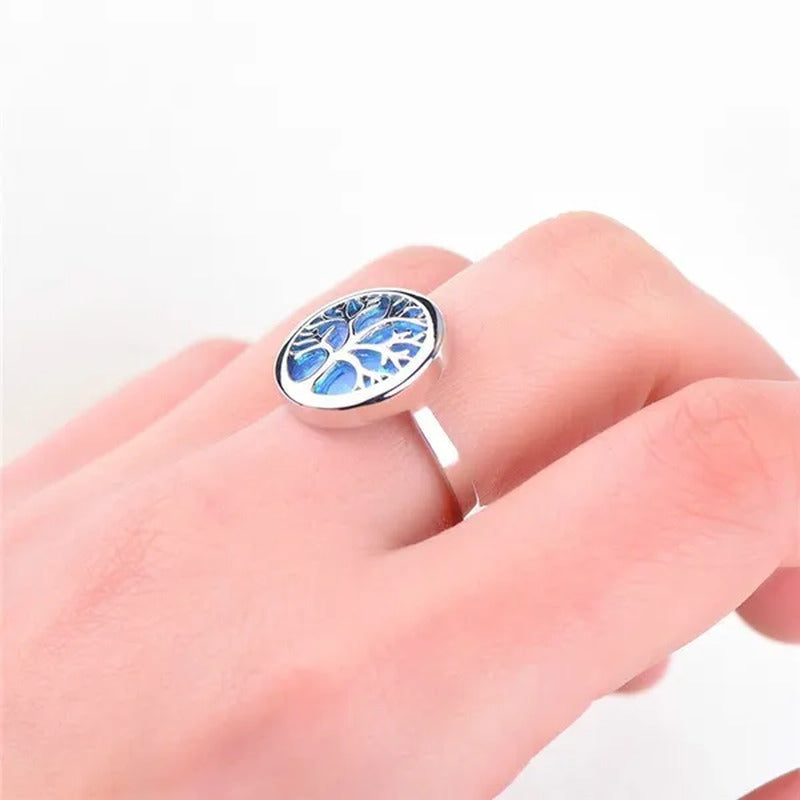 Classic Fashion Women'S Life Tree Color Zircon Creative Ring Jewelry Party Birth