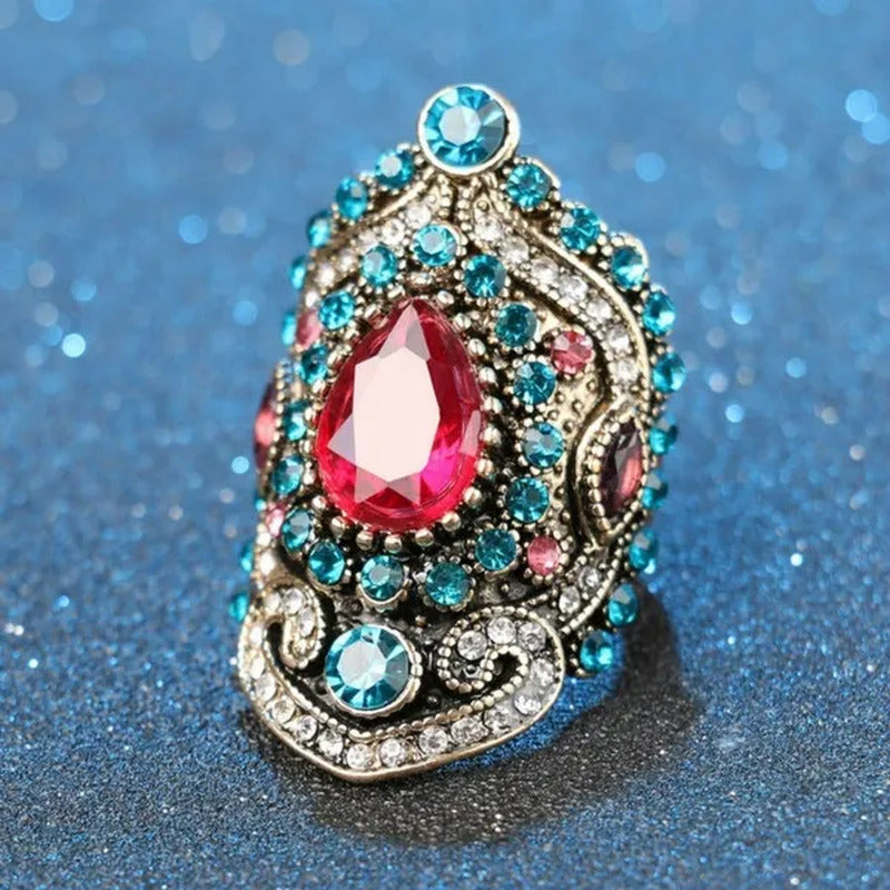 1Pcs Bohemia Unique Diamond Crystal Ruby Jewelry Craving Nightclub Gemstone Lady