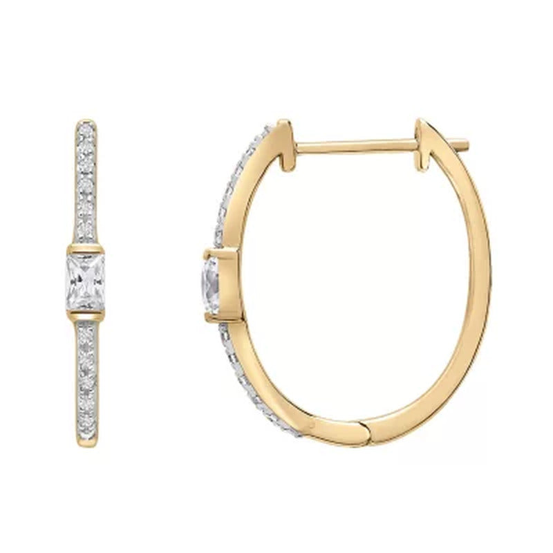 0.15 CT. T.W. Diamond Fashion Hoop Earrings in 14K Gold (I, I1)