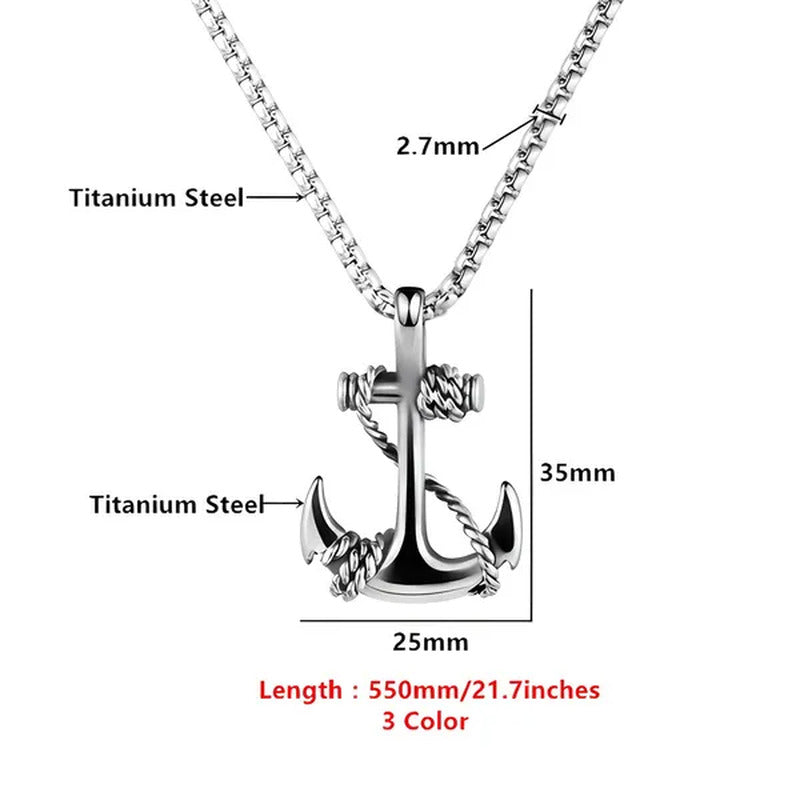 Tone Anchor Pendant Necklace Silver Plated Infinity Jewelry Anchor Men Fashion D