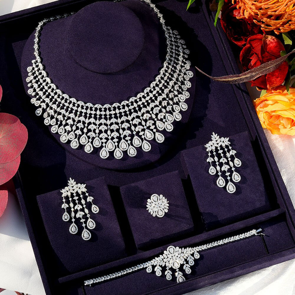 Famous Brand UAE Luxury Saudi Arabic Jewelry Set for Women Wedding Party