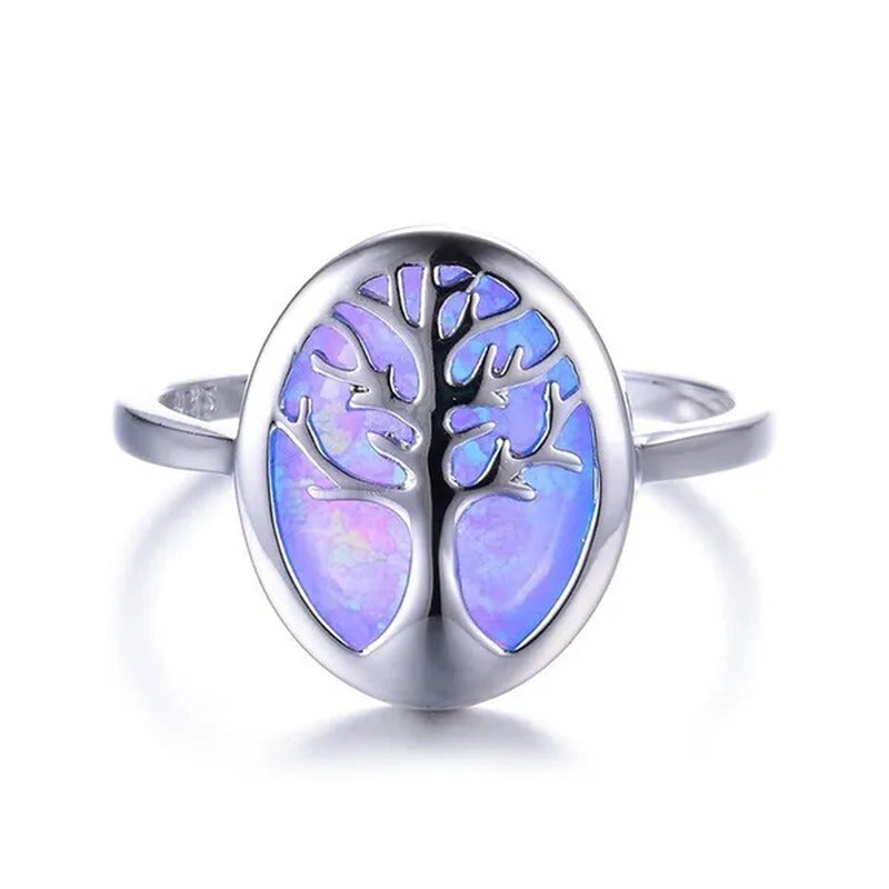 Classic Fashion Women'S Life Tree Color Zircon Creative Ring Jewelry Party Birth