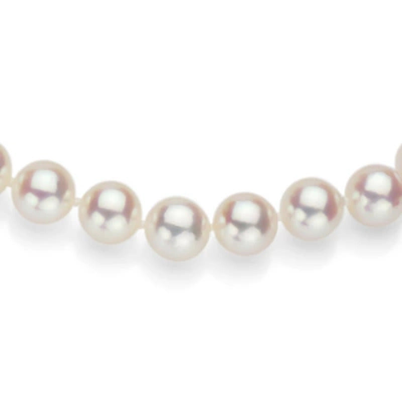 White Cultured Freshwater Pearl 18" Strand Necklace with 14K Yellow Gold Clasp -