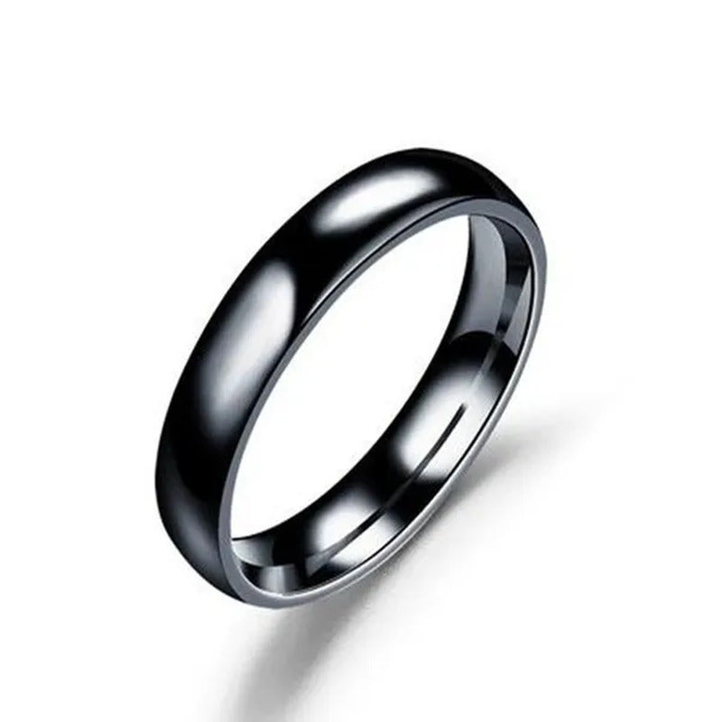 4MM the New Titanium Steel Cambered Surface Ring Stainless Steel Glaze Ring Sphe